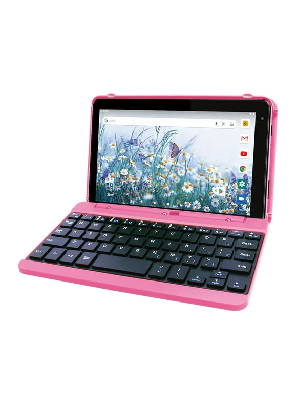 Restored RCA Voyager Pro+ 7" Touchscreen Android 10 Go Tablet with Keyboard Case, 2GB RAM 16GB Storage, Front-Facing Camera, Pink (Refurbished)