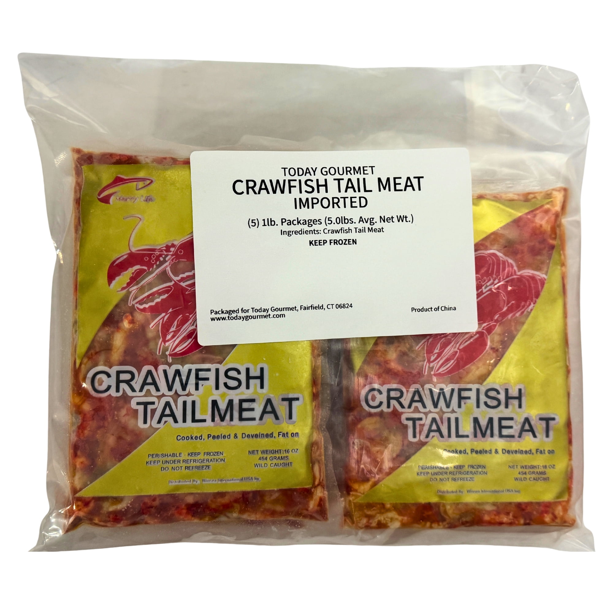 Today Gourmet – Crawfish Tail Meat - Imported - (5) 1lb. Packages (Frozen)