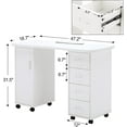 thumbnail image 5 of BarberPub Makeup Vanity Desk with Storage Drawer and Cabinet, Nail Desk with Wheels, 5 of 9