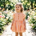 thumbnail image 2 of WAYUTE Girls' Dresses Checkered Striped Print Short Sleeve Crewneck Dress with Pocket Woven Party Outfit for Toddler Baby Summer Outdoor, 2 of 6