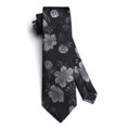 thumbnail image 5 of HISDERN Men Floral Ties Woven Classic 3.4" Necktie Set Formal tie Pocket Square for Wedding with Handkerchief Gift Box, 5 of 7