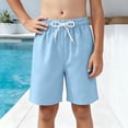 thumbnail image 4 of Sopiago Swim Trunks with Mesh Lining, Pockets, Drawstring Closure Sky Blue,7-8 Years, 4 of 5
