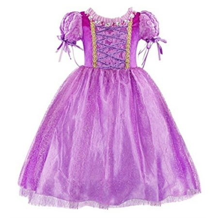 Filare Rapunzel Dress Costume Girls Princess Halloween Birthday Party Kids Clothes 4T 34 Years