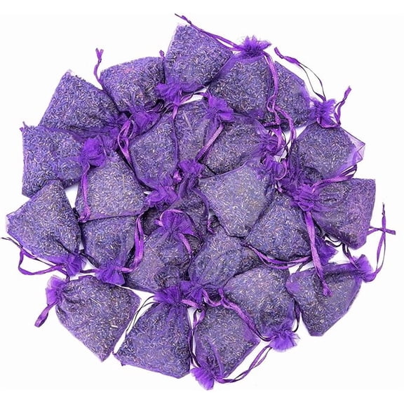 Lavender Scented Sachets, 10 Pack Natural Dried Lavender Bags for Closets Drawers and Car, Long-Lasting Fresh Scents for Home Environment Management