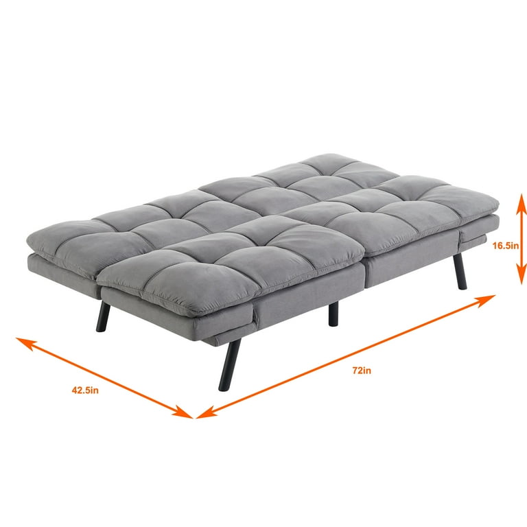 Memory foam outlet futon black suede