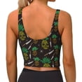 thumbnail image 3 of Fotbe Pineapples Pattern Womens' Sports Bra Longline Wirefree Padded with Medium Support Sports Moisture-Wicking Workou Vest,Tank Top-Medium, 3 of 9