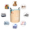 thumbnail image 6 of PAYOHTO Foldable Laundry Room Hamper Bucket Waterproof Bathroom Basket for College Student Living Room Storage Pillows Blankets Hello Summer Banner Golden Beach, 6 of 8