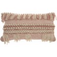 thumbnail image 1 of homeroots home decor 386045 Tea Pink and White Macrame Lumbar Pillow, 1 of 1