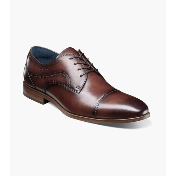 Stacy Adams Bryant Cap Toe Oxford Shoes Leather Brown 25634-200