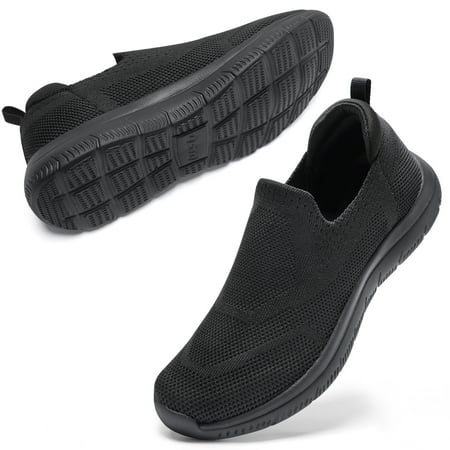 

STQ Slip on Shoes for Women Breathable Walking Sneakers All Black US 8.5