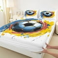 thumbnail image 3 of Homewish Gamer Soccer Full Size Sheets 4-Piece for Female Men Adults,Graffiti Splash Breathable Bed Sheets,Sport Theme Lightweight Sheet Sets,Luxury Bedroom Decor, 3 of 7