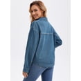 thumbnail image 4 of DARING DIVA Women's Long Sleeve Button Down Pockets Western Denim Jacket L Dark Blue, 4 of 7