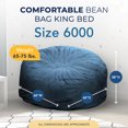 thumbnail image 3 of Ultimate Sack 6000 6-Foot Bean Bag Chair Oversized Foam Lounger, Navy Fur Cover, 3 of 7