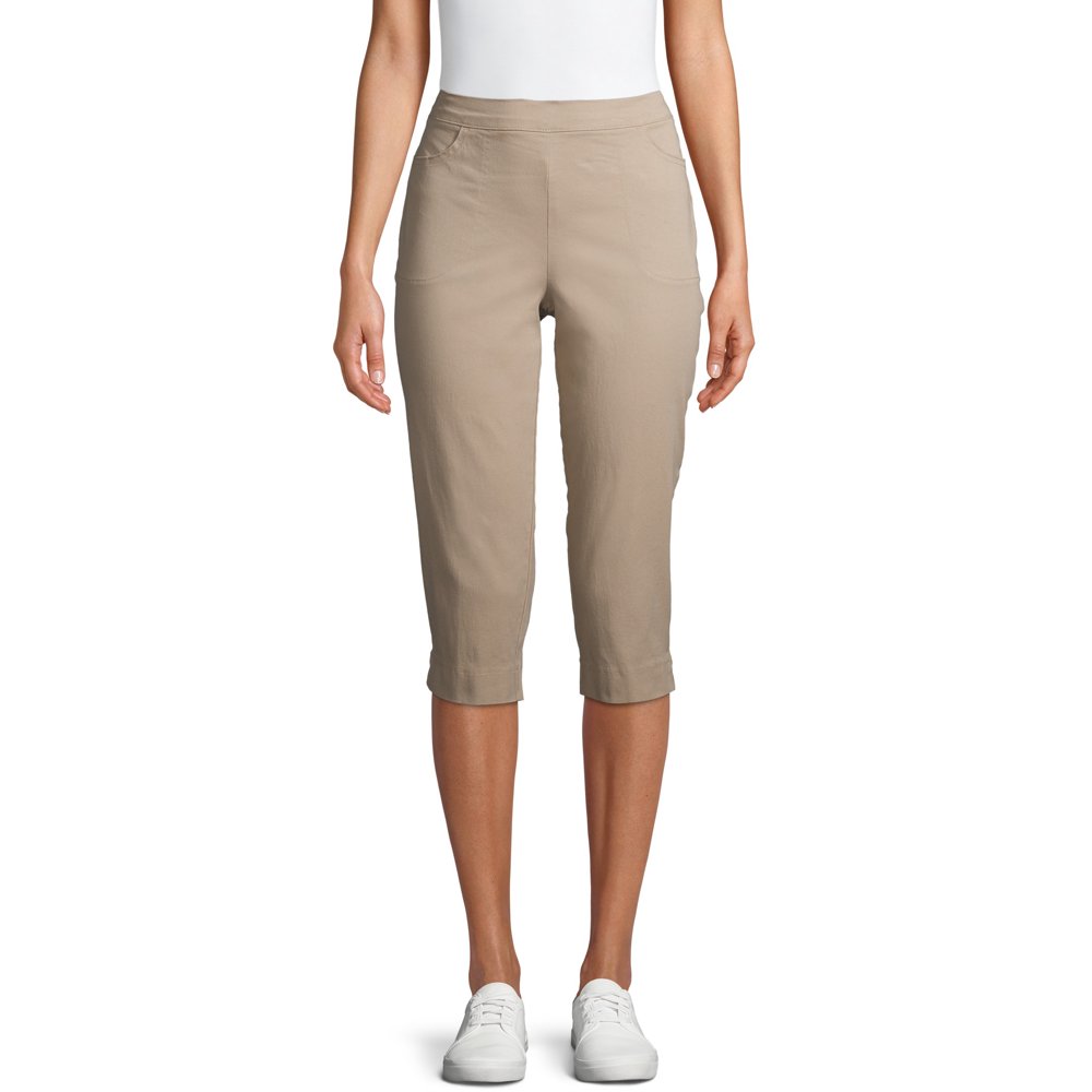 RealSize RealSize Womens 19 Pull On 2Pocket Stretch Capris Walmart