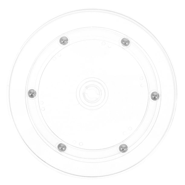 Plato giratorio con rodamiento de bolas acrílico y rotación de 360 grados, base para bandeja giratoria para especias, mesas, pasteles, baños, cocinas y despensas