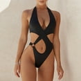 thumbnail image 2 of Women's Sexy One-Piece Swimwear Solid Color Swimsuit Bikini Swimming Beachwear, 2 of 2