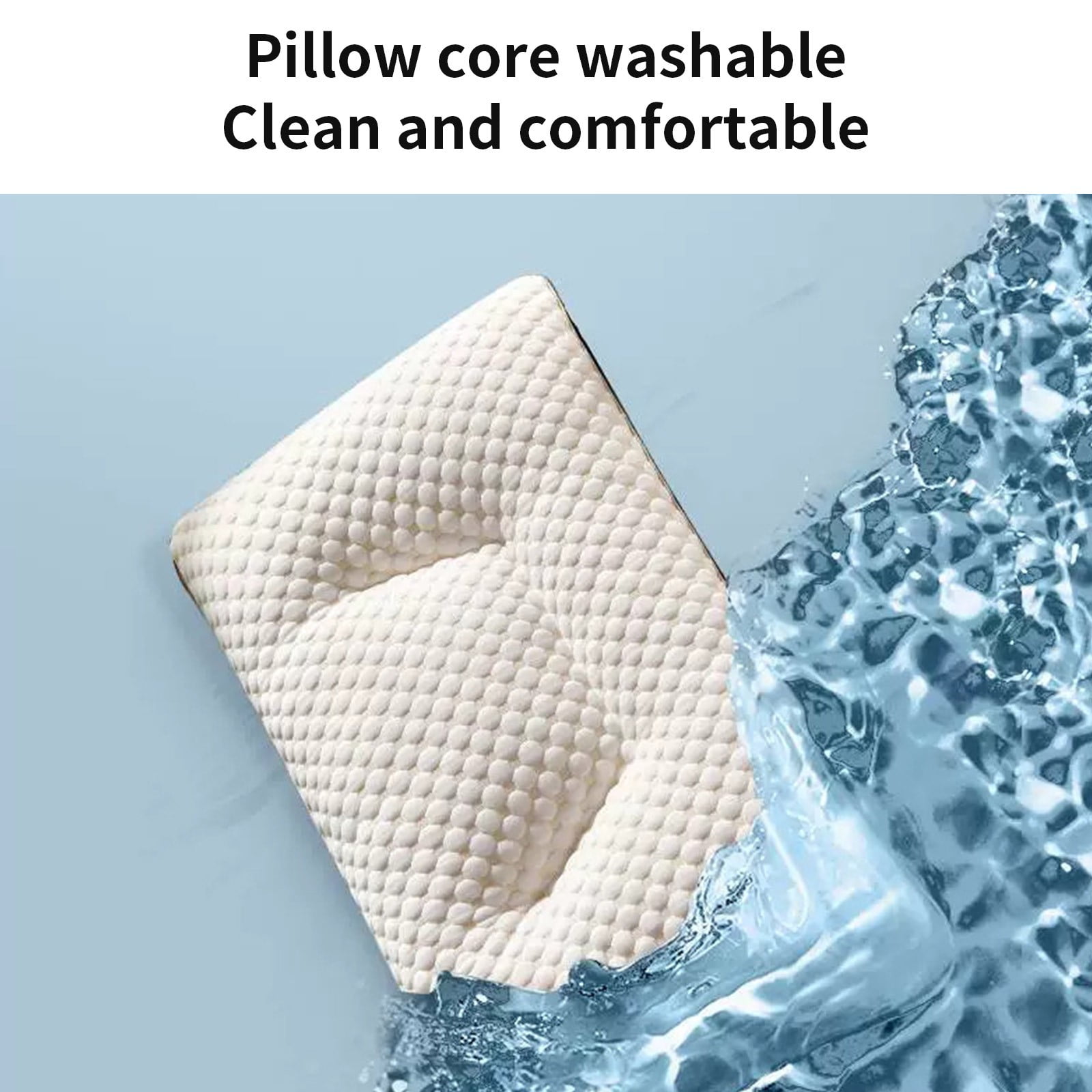 Staron Cervical Support Pillow, Ergonomic Memory Foam Pillow for Neck Pain Relief and Better Sleep, Breathable Contoured Pillow Core