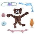 thumbnail image 1 of 7 Pieces Puppy Chew Toys, Soothe Gums Promote Clean Teeth,Squeaky Rope Dog Toys Set, 1 of 6