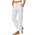 thumbnail image 3 of IMENGL Women's Wide Leg Pants Soft High Waist Elasitc Straight Linen with Pockets Trousers Loose Casual Cropped Pant for Womens,M-XXXL, 3 of 7