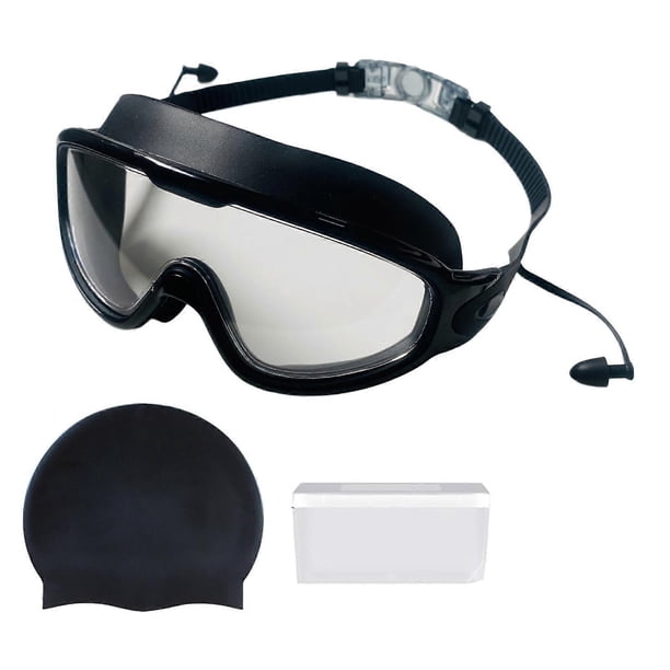 Swimming Glasses for Adult Diving Goggles Swim Goggles Leakproof Swimming Eyewears With Ear Plugs and Swimming Caps White colorful