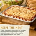 thumbnail image 4 of Aluminum Pans Trays 9"x13" Inch Half Size Disposable Containers - Pack of 25 Recyclable Pans for Cooking Baking Storing Serving - Reusable Oven Air Fryer and Freezer Safe Pan, 4 of 6