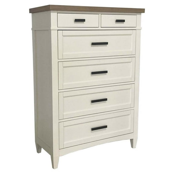 Pemberly Row Contemporary 40"W Bedroom 6 Drawer Chest in White