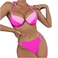 thumbnail image 2 of Elainilye Fashion Swimwear for Women Sexy Bikini Two-Piece Swimsuit Print Swimwear Beachwear Bathing Suits,Pink, 2 of 7