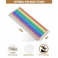 thumbnail image 5 of Rainbow Colored, Stair Treads for Wooden Steps Indoor Runner Rug Carpet, Abstract Ombre Red Green Blue Purple Art 10 Pieces Peel and Stick Staircase Step Treads Covers Washable Door Mats 30"x8", 5 of 5