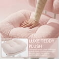 Ultifit Adjustable Vanity Chair with Double-layer Thick Cushion, Teddy ...