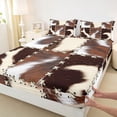 thumbnail image 3 of Homewish Farmhouse Cow Print Boy Girl Twin Sheet Sets 3pcs,Geometric Plaid Grid Twin Fitted Sheet Microfiber,Animal Print Patchwork Breathable Flat Sheet,Super Cozy Room Decor, 3 of 7