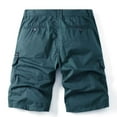 thumbnail image 4 of Mens Cargo Shorts Lightweight Multi Pocket Casual Waistless Workwear Shorts Navy, 4 of 4