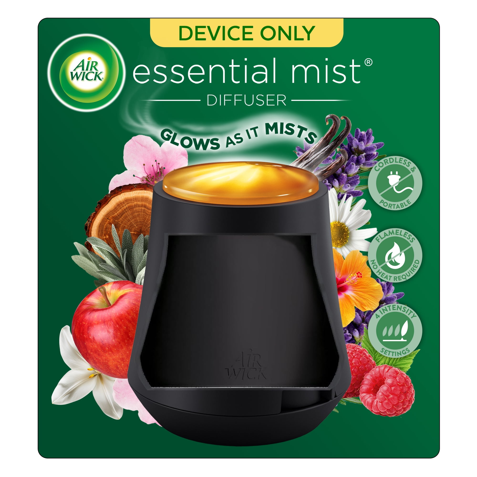 Air Wick Essential Mist Scented Oil Cordless Diffuser Device, Black, 1 Count