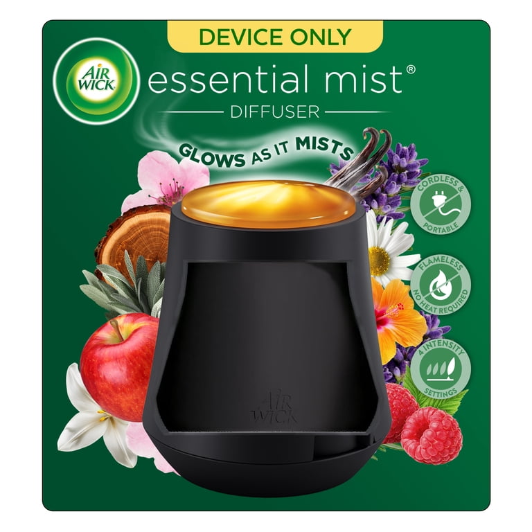 (2 pack) Air Wick Essential Mist Scented Oil Cordless Diffuser Device, Black, 1 Count