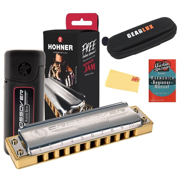 Hohner Marine Band Crossover Harmonica - Key of C w/ Zip Pouch
