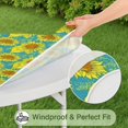 thumbnail image 5 of Elastic Hem Round Tablecloth with Vintage Sunflower Design, Durable Polyester, Fits 44-52" Round Dining Tables, 5 of 7