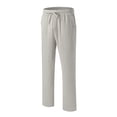 thumbnail image 6 of Men Casual Sport Pants Men Spring And Summer Pant Casual All Solid Color Painting Cotton Linen Loose Plus Size Trouser Fashion Beach Pockets Pant, 6 of 6