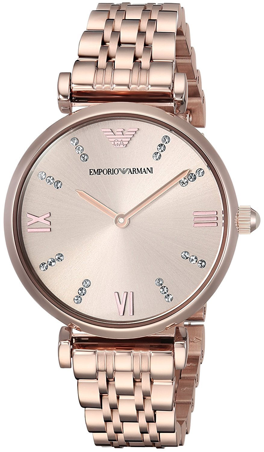 emporio armani ar11059 ladies blush rose gold stainless steel watch