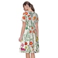 thumbnail image 2 of Bixox Robe d'Été à Manches Courtes pour Femmes Robe Ample Longueur Genou avec Poches-Floral Printanier, 2 of 7