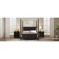 thumbnail image 3 of Solid Wood King Size Four Poster Bed Frame with Horizontal Grille Design, Espresso Finish for Classic Bedroom Furniture, Durable Hardwood Construction, 3 of 9