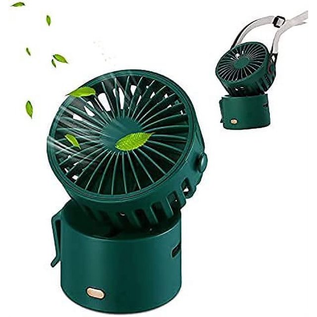 Mini ventilador de mano USB, recargable por USB con ventilador portátil ajustable de 3 velocidades, para oficina en casa y viajes (VERDE) JM