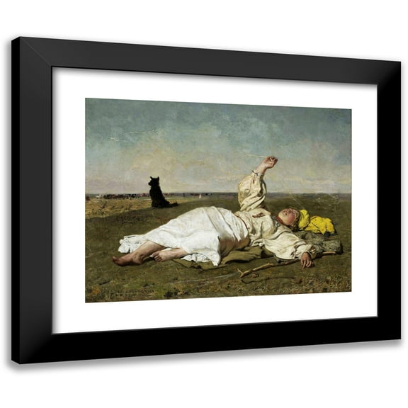 Jozef Chelmonski 14x12 Black Modern Framed Museum Art Print Titled - Indian Summer