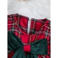 thumbnail image 4 of xiaxaixu Barboteuse de Noël pour Bébé Filles Robe à Carreaux Manches Longues Col Rond Combinaison avec Nœud, 4 of 8