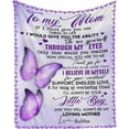 thumbnail image 1 of LHSHID Personalized Custom Name Message Blanket to My Mom from Son I'll Always be Your Little Boy Loving Mom Cozy Soft Microfleece Travel Blanket Travel or Lounging at Home, 1 of 6