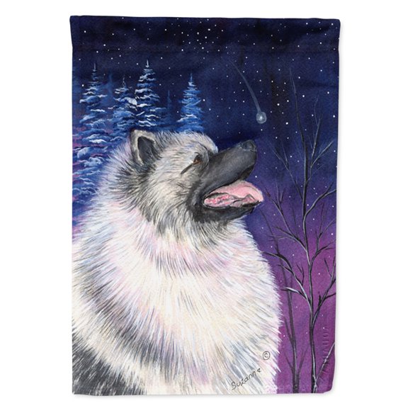 Carolines Treasures SS8350GF Starry Night Keeshond Flag, Small, Multicolor