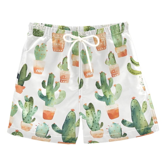 Many Cactus Watercolor Boys' Swim Trunks Board Shorts Beach Pants Bathing Bottoms 2T
