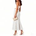 thumbnail image 4 of Dvprdro Womens High Waist Polka Dots Midi Skirt A Line Flowy Chiffon Skirt Casual Party Office Beach Vacation, 4 of 9
