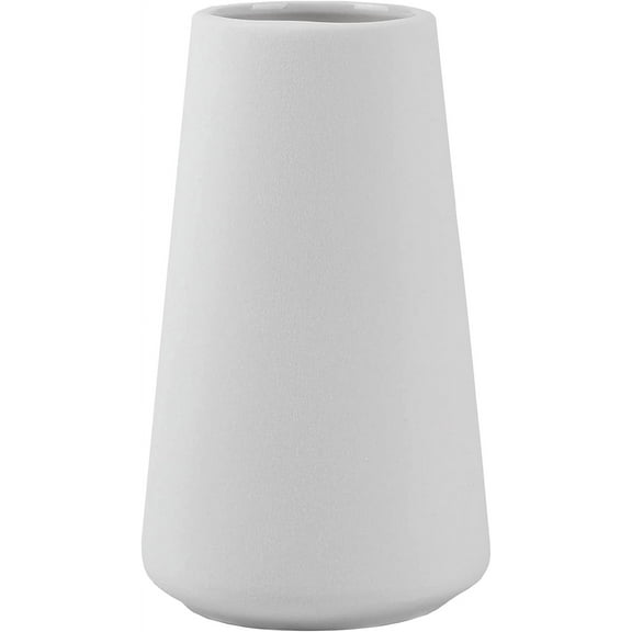 6" White Flower Vase Matte Ceramic Vase for Flowers and Plants - Modern Boho Decor for Home, Weddings, and Stylish Table Shelves