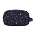 thumbnail image 3 of Night Sky Dual Compartment Navy Toiletry Cosmetic Kit, 3 of 7