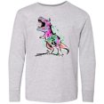 thumbnail image 3 of Inktastic Graffiti Paint Splatter T-Rex Long Sleeve Youth T-Shirt, 3 of 5