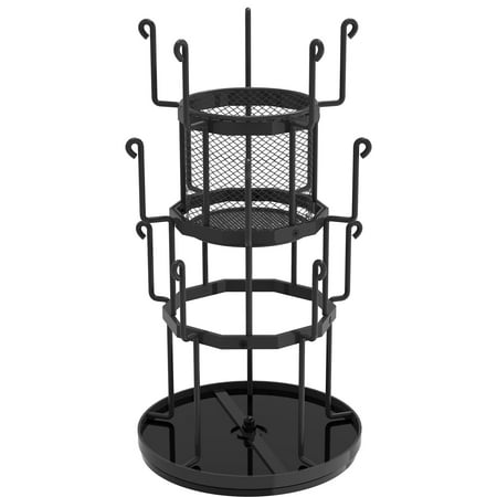 

Auledio 360 Rotating Coffee Mug Holder 3 Tier Cup Rack Coffee Mug Holder in home (Black)